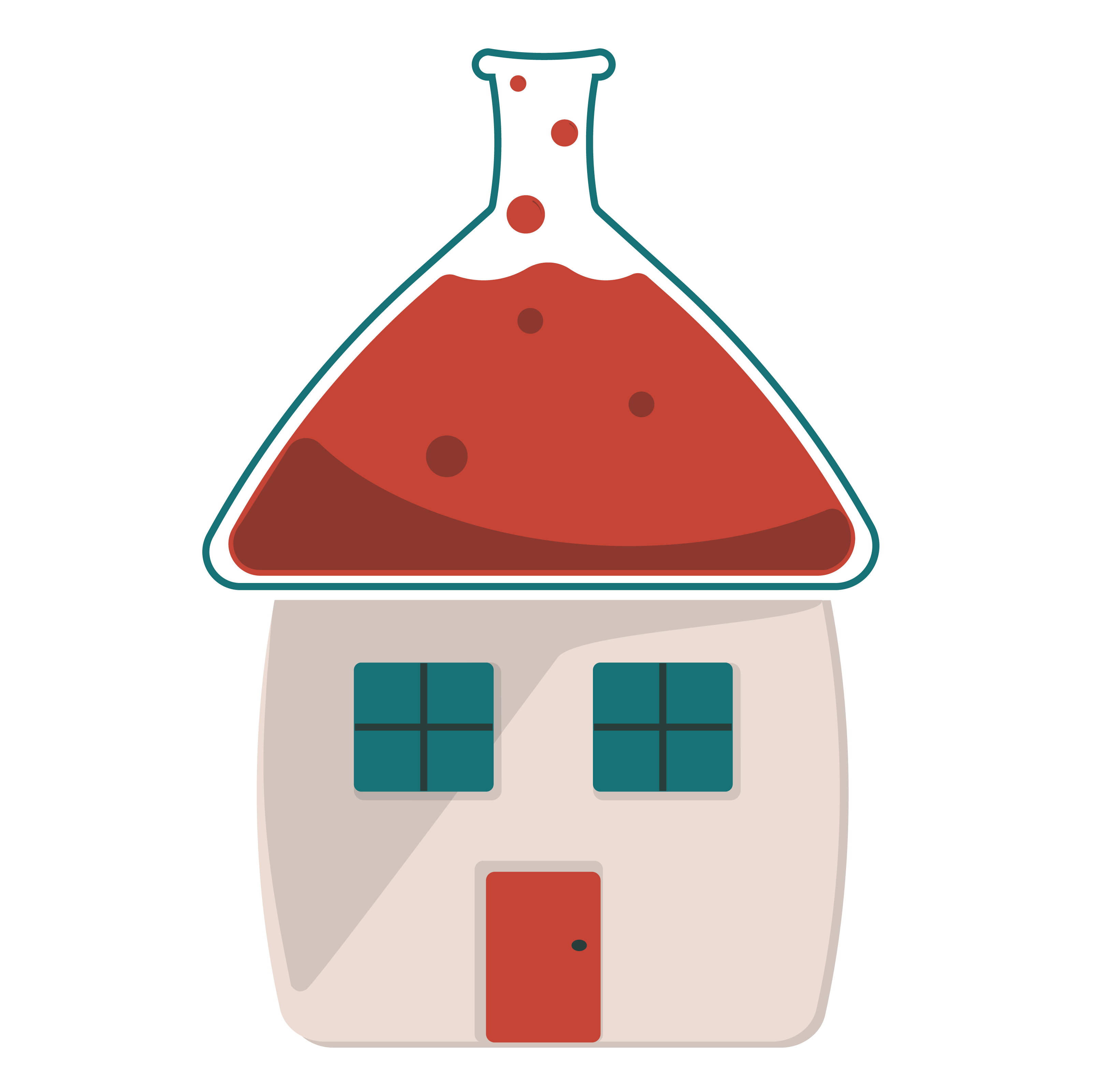 Logo of Your Neighborhood Scientist: a house with a beaker as the roof.
